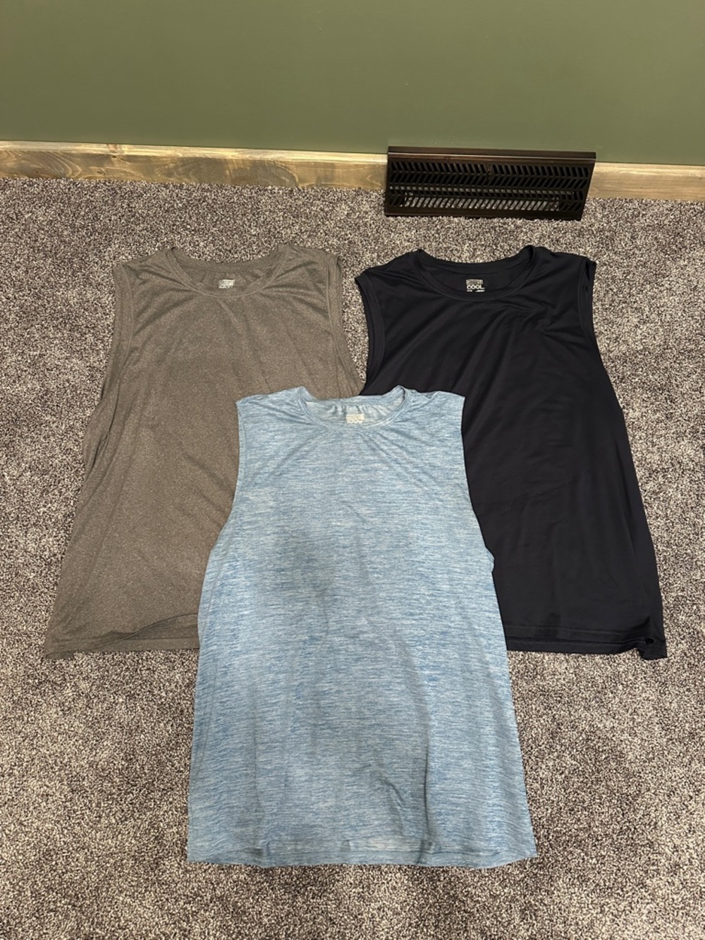 Men's Performance Tank Top - Light Blue, Black, Gray